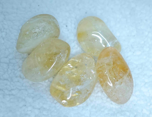 Pierre : Citrine Chauffée - Qualité : A - Origine : Brésil Taille de pierre : 2-3cm - Forme : Roulée Le produit que tu recevras peut différer de la photo de présentation, car chaque pierre naturelle est unique !