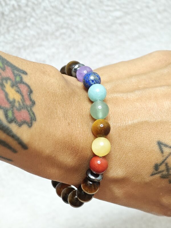 Bracelet - Oeil de Tigre - 7 Chakras - A – Image 2